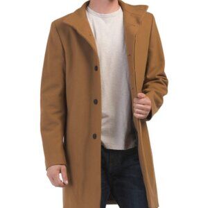 NWT Theory Men's Belven Urban melton wool coat in Camel